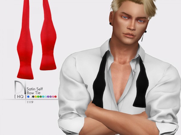  The Sims Resource: Satin Self Bow Tie by DarkNighTt
