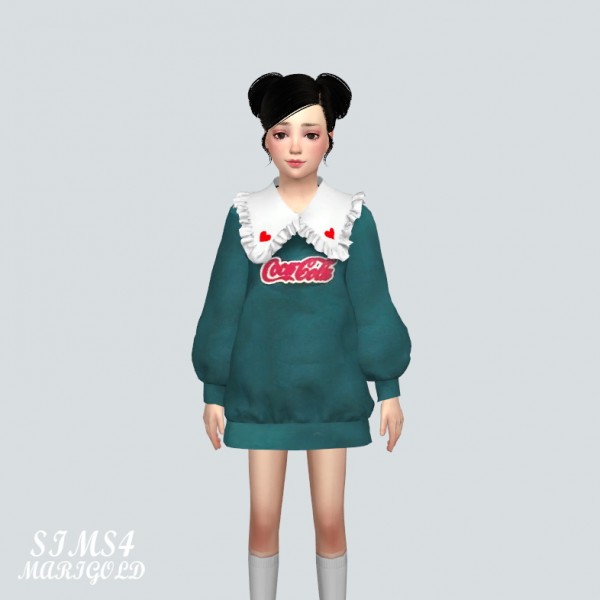  SIMS4 Marigold: Child Frill Long Sweatshirts
