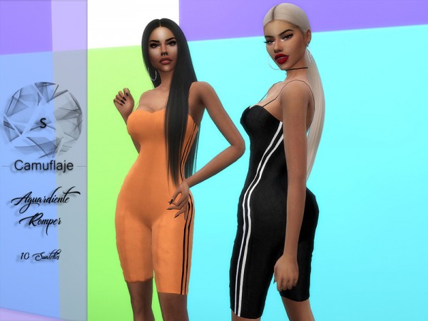  The Sims Resource: Aguardiente Romper by Camuflaje