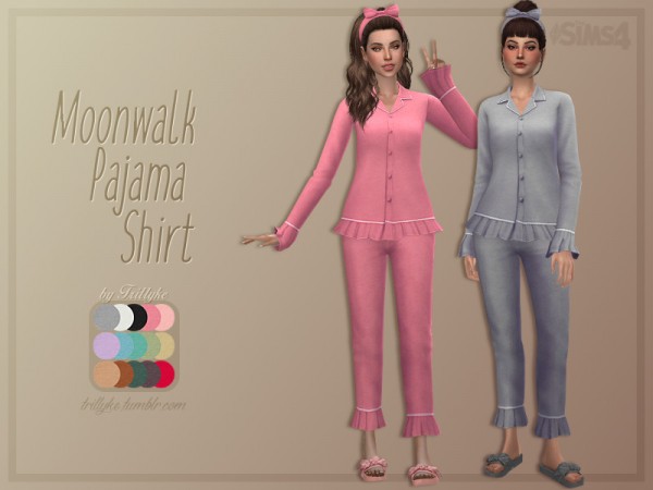  The Sims Resource: Moonwalk Pajama Shirt  by Trillyke