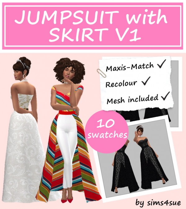  Sims 4 Sue: Jumpsuit with skirt v1