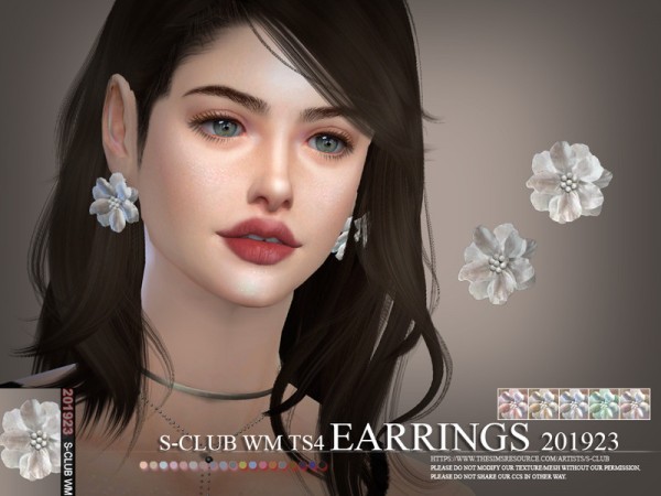  The Sims Resource: Earrings 201923 by S Club