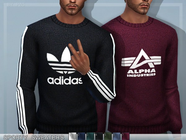  The Sims Resource: Sporty Sweaters by Pinkzombiecupcakes