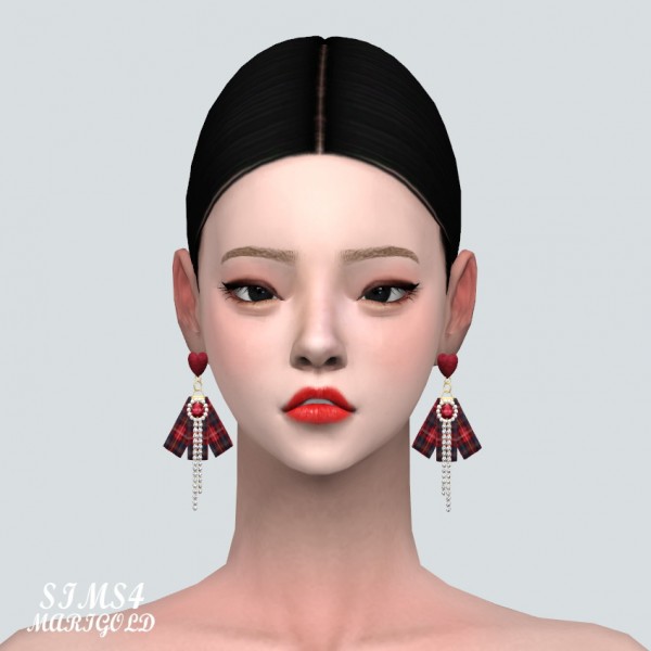 Sims4 Fashion Diva: Heart 3 Fabric Earring Small V • Sims 4 Downloads