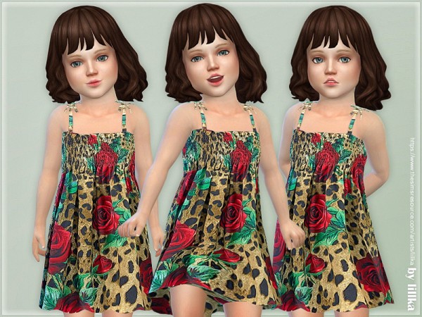  The Sims Resource: Flowers Print Summer Dress by lillka