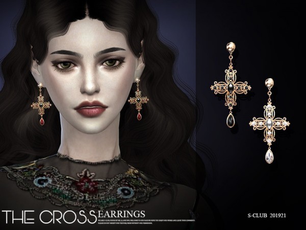  The Sims Resource: Earrings 201921 by S club