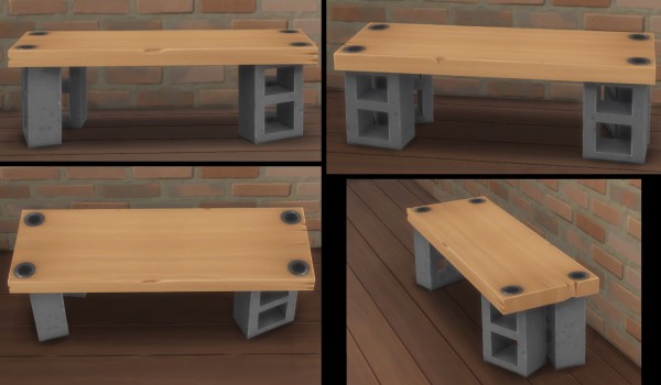  Mod The Sims: Concrete Blocks Side Table & Loveseat by therealmofsimblr