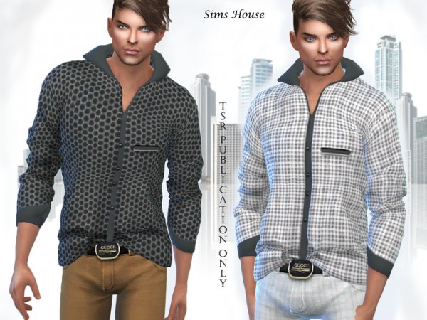  The Sims Resource: Mens long sleeve shirt tucked in front by Sims House