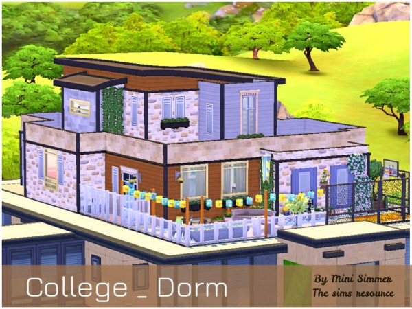  The Sims Resource: College Dorm   No CC by Mini Simmer