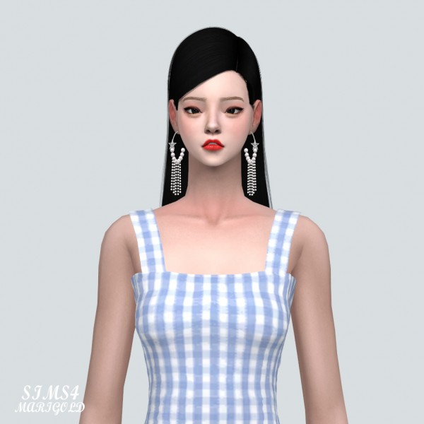  SIMS4 Marigold: Star Pearl Ring Earring With Vertical Pearl