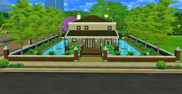  Mod The Sims: Two story home surrounded by pool by heikeg