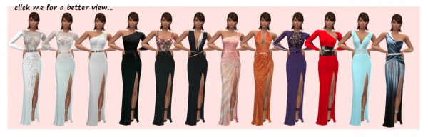  Sims 4 Sue: Split belted gown