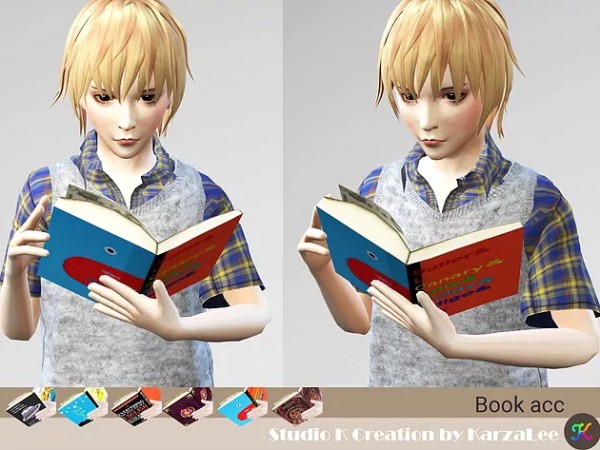  Studio K Creation: Reading a book pose and book acc (child)