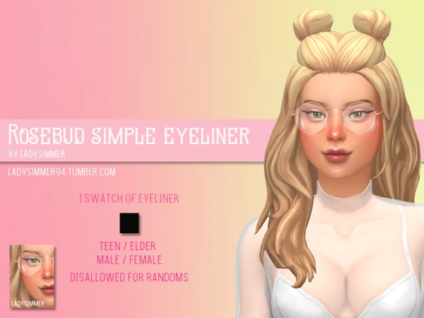  The Sims Resource: Rosebud Simple Eyeliner by LadySimmer94