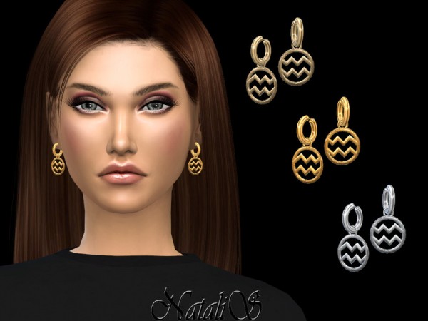  The Sims Resource: Aquarius drop earrings by NataliS