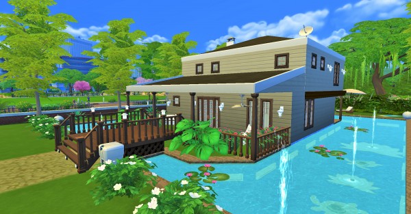  Mod The Sims: Two story home surrounded by pool by heikeg