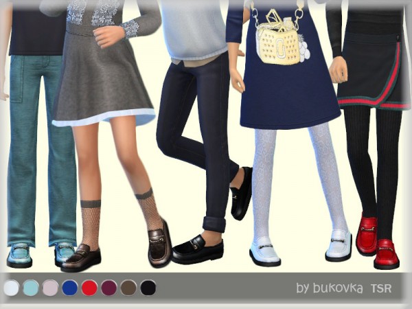  The Sims Resource: Varnished Loafers for child by bukovka