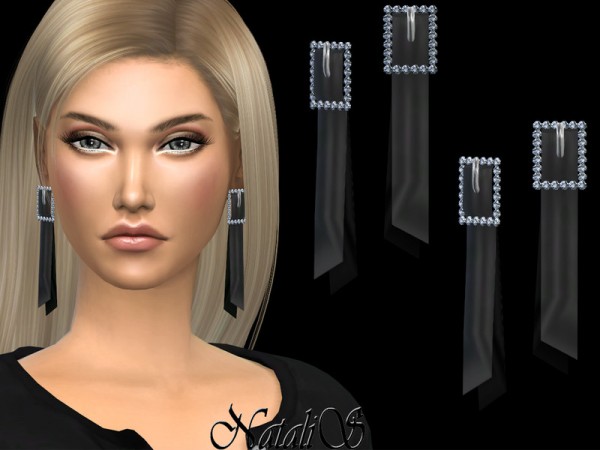  The Sims Resource: Crystal buckle earrings by NataliS