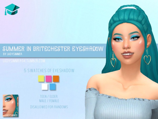  The Sims Resource: Summer in Britechester Eyeshadow by LadySimmer94