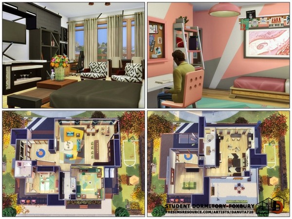 The Sims Resource: Student dormitory Foxbury by Danuta720