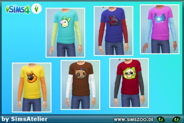  Blackys Sims 4 Zoo: Long sleeve shirt companion by SimsAtelier