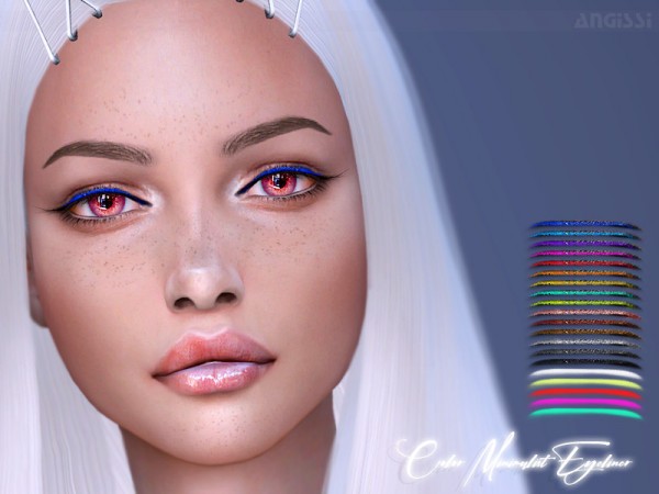 The Sims Resource: Color Minimalist eyeliner by ANGISSI