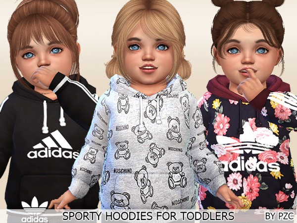  The Sims Resource: Sporty Hoodies For Toddlers by Pinkzombiecupcakes
