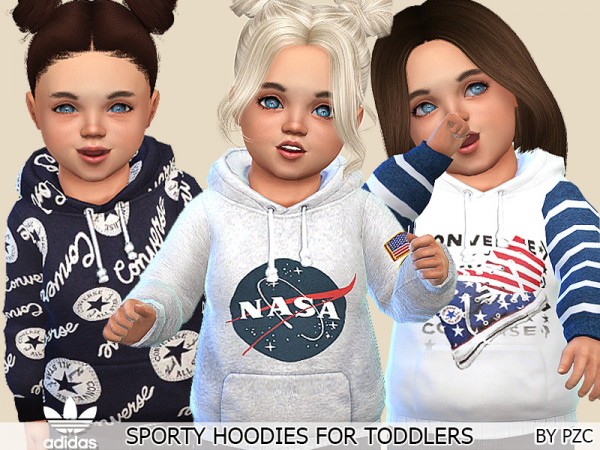  The Sims Resource: Sporty Hoodies For Toddlers by Pinkzombiecupcakes
