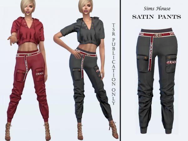  The Sims Resource: Womens Satin Pants by carvin captoor