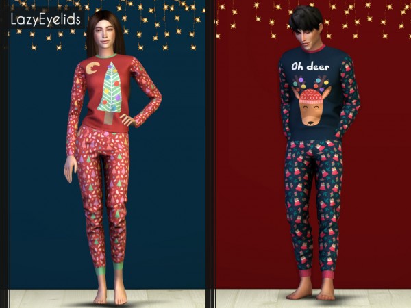  Lazyeyelids: Merry Christmas!  Set of matching pajamas