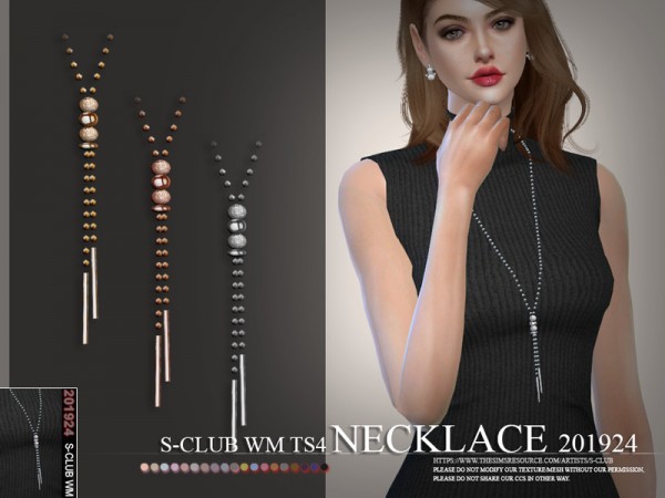  The Sims Resource: Necklace 201924 by S Club