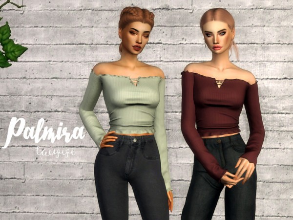 The Sims Resource: Palmira top by laupipi • Sims 4 Downloads