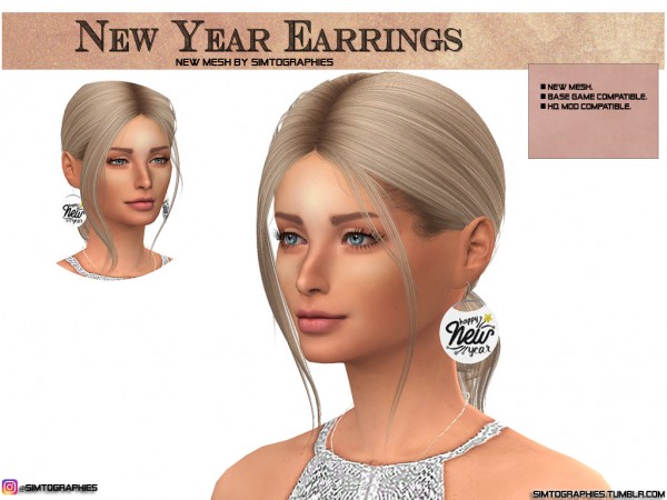  Simtographies: New Year Earrings