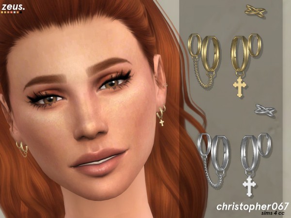  The Sims Resource: Zeus Earrings by Christopher067