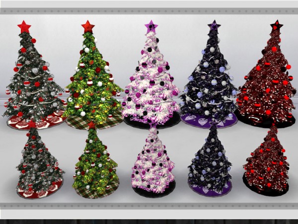  The Sims Resource: Christmas tree set by minesims93
