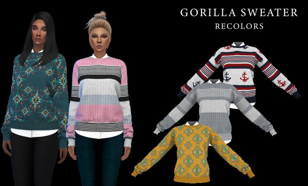  Leo 4 Sims: Gorilla` Sweater Recolored
