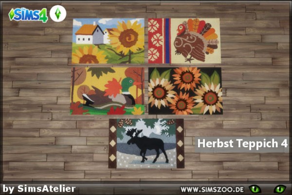  Blackys Sims 4 Zoo: Autumn carpet 4 by  SimsAtelier