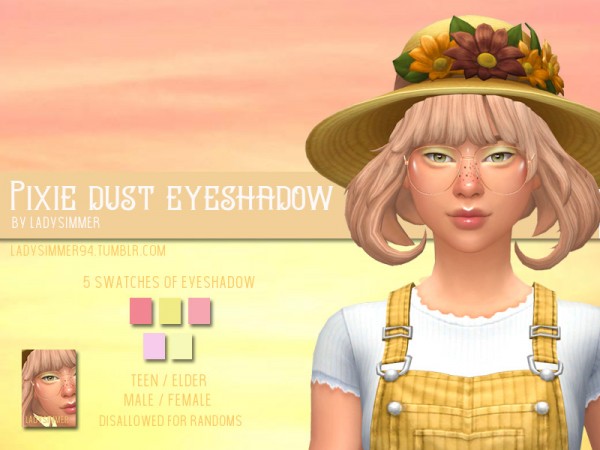  The Sims Resource: Pixie Dust Eyeshadow by LadySimmer94