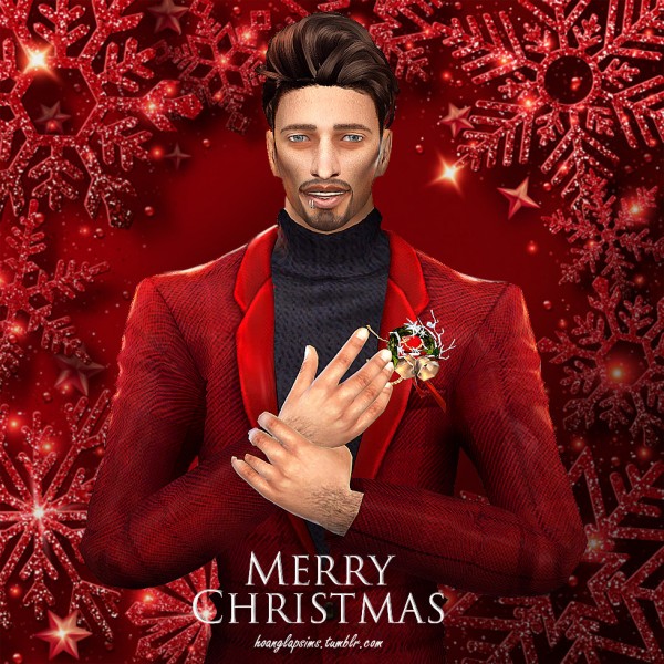 Hoanglap Sims: Xmas gift set   Turtle neck suit & 2 Garland brooches