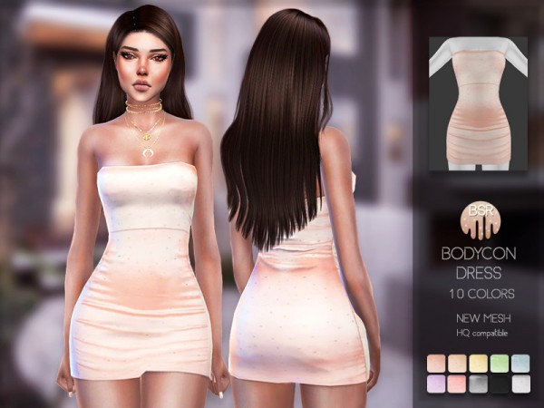  The Sims Resource: Bodycon Dress BD150 by busra tr