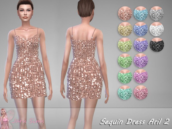  The Sims Resource: Sequin Dress Aril 2 by Jaru Sims