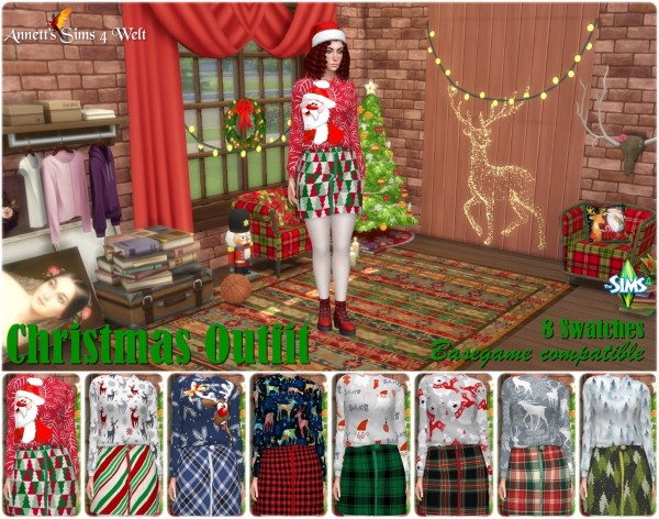  Annett`s Sims 4 Welt: Christmas Outfit 2019