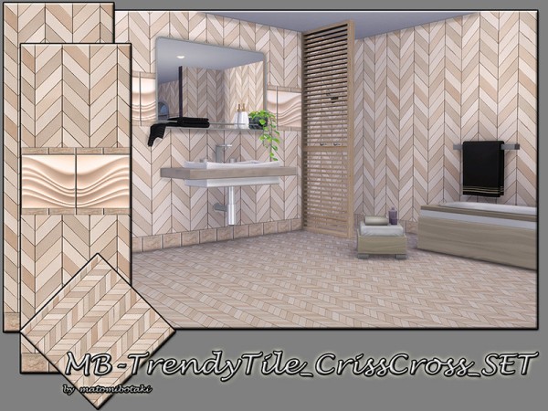  The Sims Resource: Trendy Tile Criss CrossSet by matomibotaki