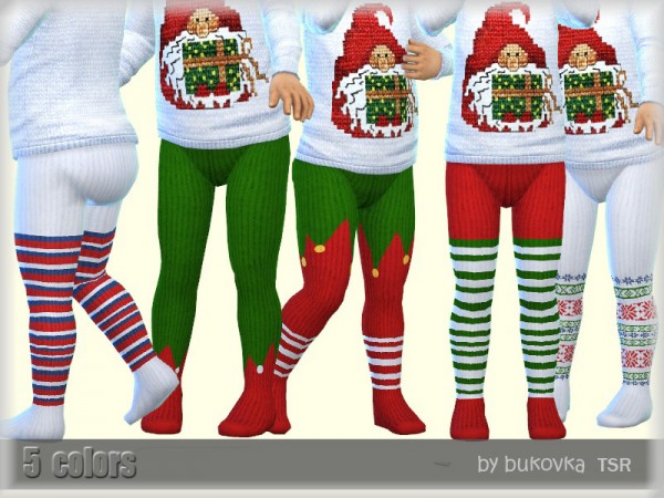  The Sims Resource: Christmas Tights by bukovka