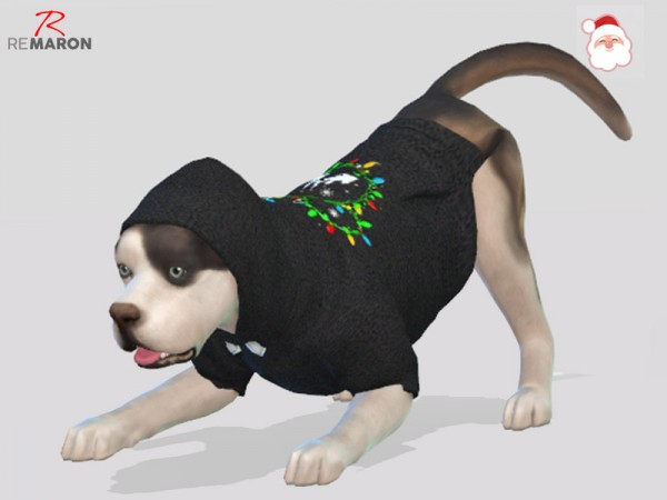 The Sims Resource: Hoodie for small dogs Xmas by remaron