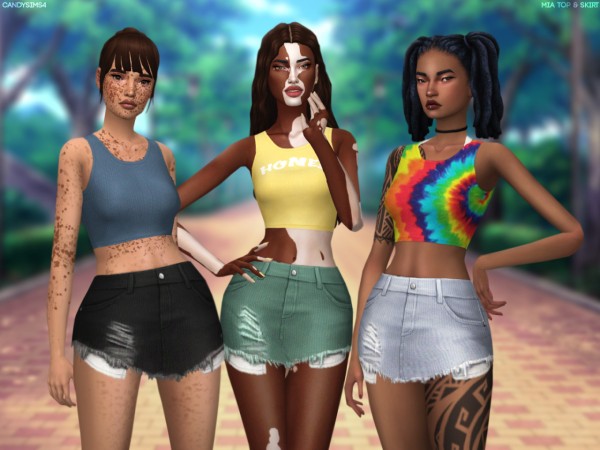  Candy Sims 4: Mia top and skirt
