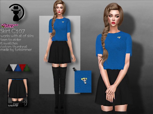  The Sims Resource: Skirt C107 by turksimmer