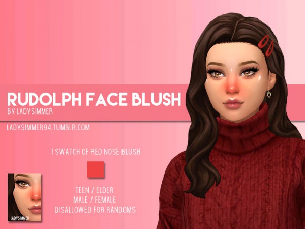  The Sims Resource: Rudolph Face Blush by LadySimmer94