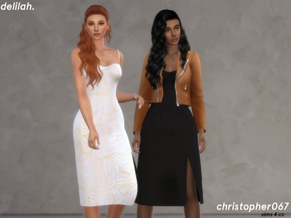 The Sims Resource: Delilah Dress by Christopher067 • Sims 4 Downloads