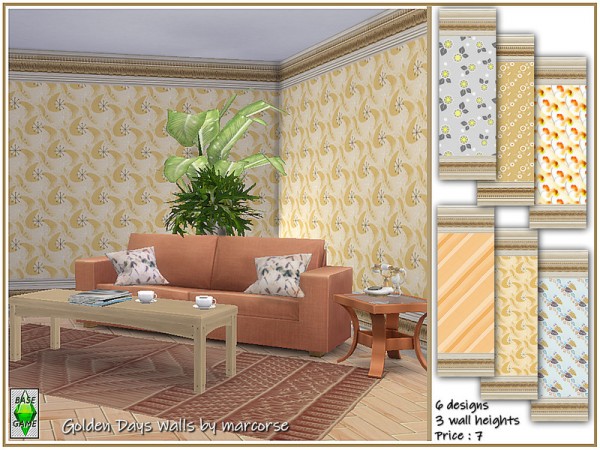  The Sims Resource: Golden Days Walls by marcorse